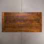 extended rustic maple trestle table finished in cinnamon; 42