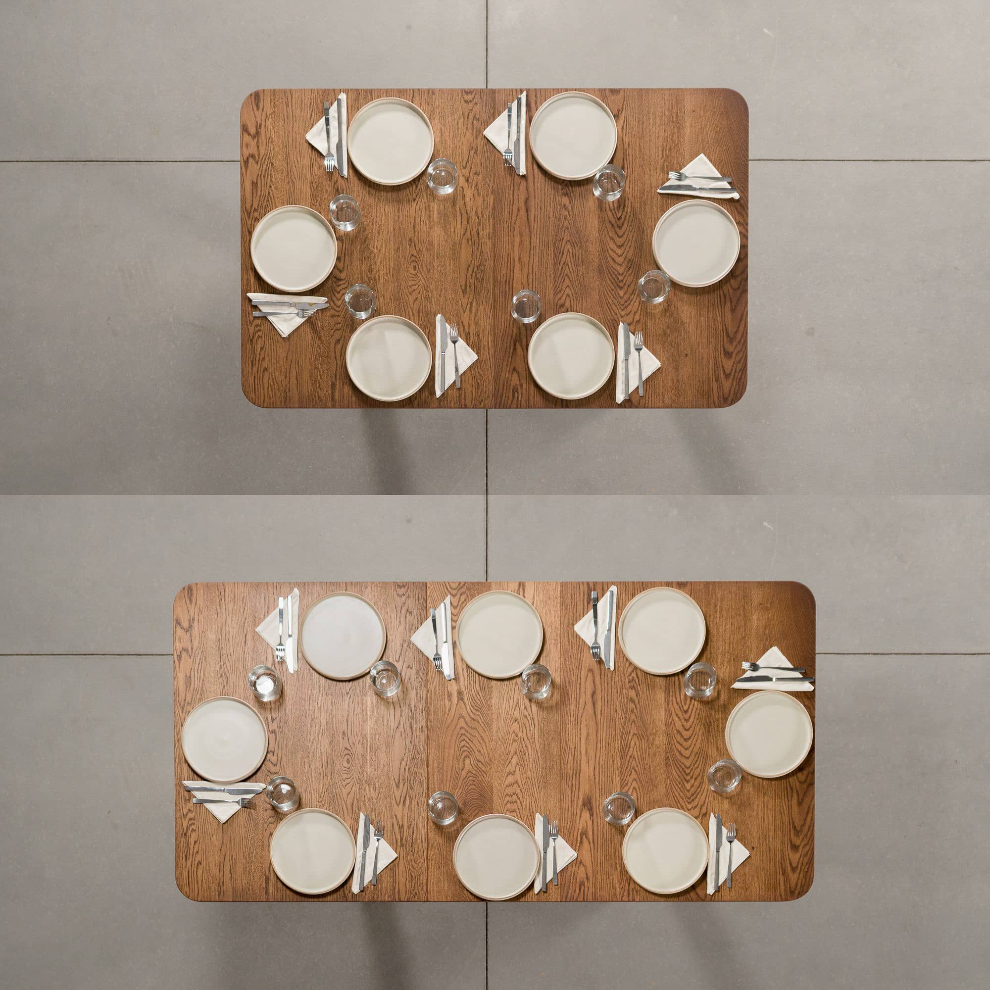 extendable Oak table with and without the leaf