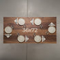 seating at a rectangle Walnut table 36” wide x 72” long, finished in Pure D 
