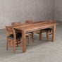 rectangle Walnut table 36” wide x 72” long, finished in Pure D on Parker base; shown with Walnut Aubrey chairs