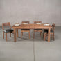 rectangle Walnut table 36” wide x 72” long, finished in Pure D on Parker base; shown with Walnut Aubrey chairs