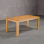 extendable Oak Parsons table 36” wide x 68” long, finished in Pure D on Estling base
