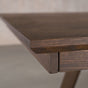 the Finlay edge on an extendable Red Oak table finished in Dark Roast W