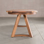 end view of oval extendable Walnut table finished in Pure D on Chesbro legs