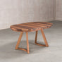 oval extendable Walnut table 36” wide x 60” long finished in Pure D on Chesbro legs