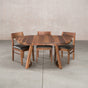 oval extendable Walnut table 36” wide x 60” long finished in Pure D on Chesbro legs shown with Aubrey chairs