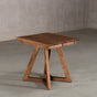 square extendable Walnut table 30” wide x 30” long, finished in Pure D on Caldwell legs