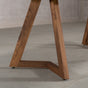 the angle of the Caldwell legs on a square extendable Walnut table finished in Pure D on Caldwell legs 