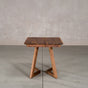 square extendable Walnut table 30” wide x 30” long, finished in Pure D on Caldwell legs 