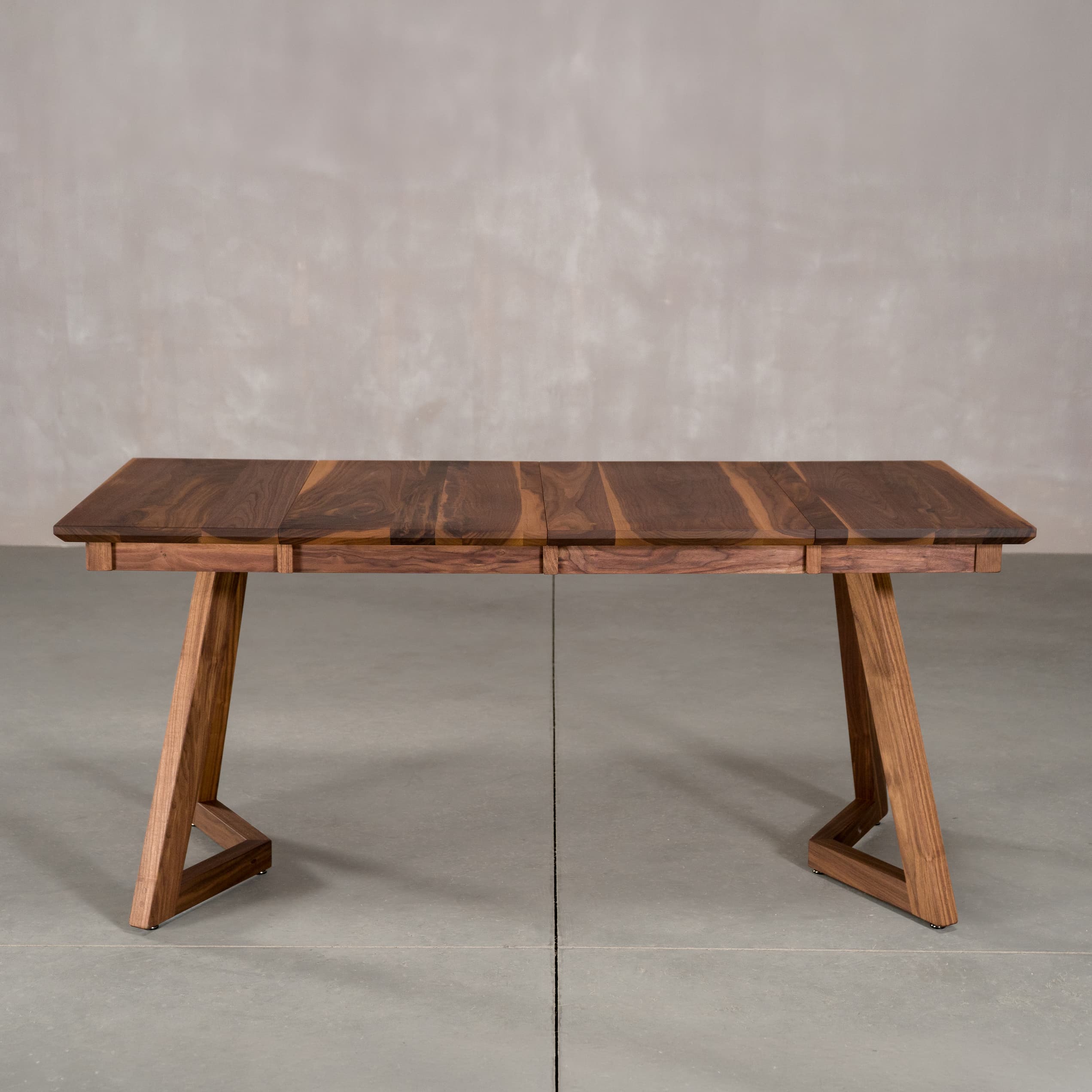 square extendable Walnut table 30” wide x 30” long with 2-18