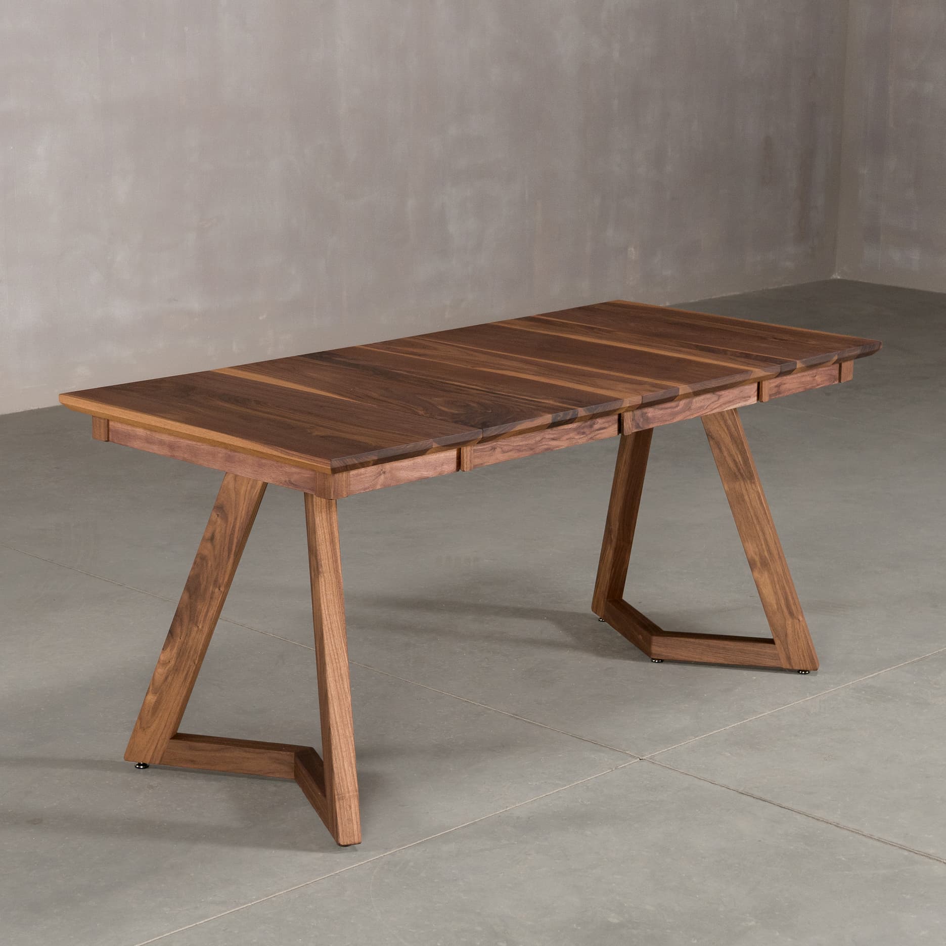 square extendable Walnut table 30” wide x 30” long with 2-18
