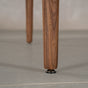 leg detail on a Milford base on a rectangular Walnut table finished in Pure D 
