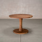 round Walnut table 42” wide x 42” long, finished in Pure D on Jennings pedestal base