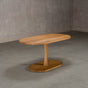 oval Red Oak table 32” wide x 60” long, finished in Castle Brown D on a Jennings pedestal base