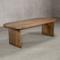 racetrack oval White Oak table 42” wide x 100” long, finished in Dark Roast D on Panuke Trestle base
