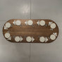 seating for 10 at a racetrack oval White Oak table 42” wide x 100” long, finished in Dark Roast D