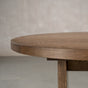 the Seymour edge on a racetrack oval White Oak table finished in Dark Roast D 