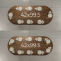 seating at a racetrack oval White Oak table 42” wide x 100” long, finished in Dark Roast D