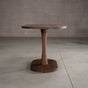 oval Walnut table 29” wide x 55” long, finished in Cortado D on a Jennings pedestal base