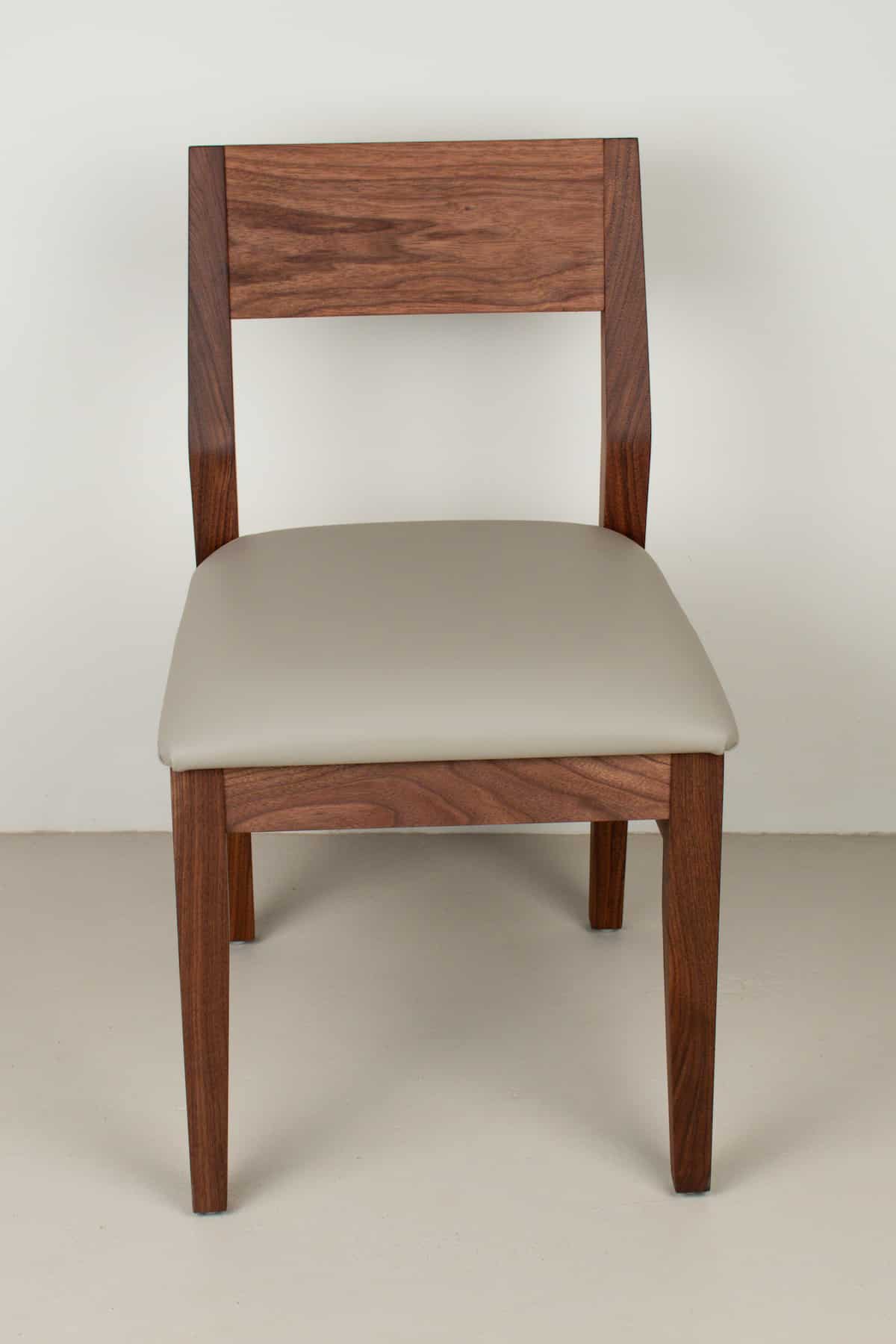 fog leather seat on walnut chair