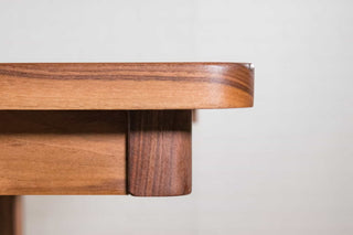 Geared extendable walnut table on pedestal  base