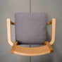 overhead view of a White Oak Aubrey Armchair finished in Pure D with Graphite fabric seat