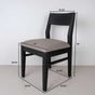 Black oak chair with marked dimensions 