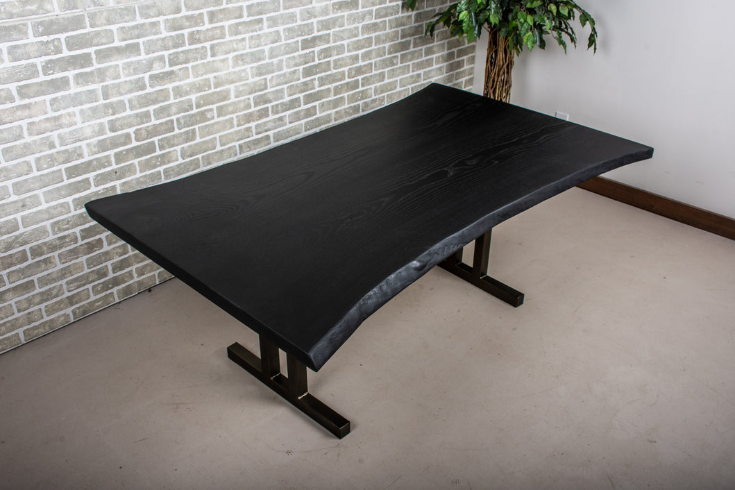 Jasper Live Edge Dining Room Table on Steel Tuttle Legs