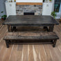 rustic farmhouse table in smoke finish 42