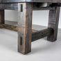 leg detail of a rustic maple table 42