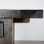 corner detail of a rustic maple table 42