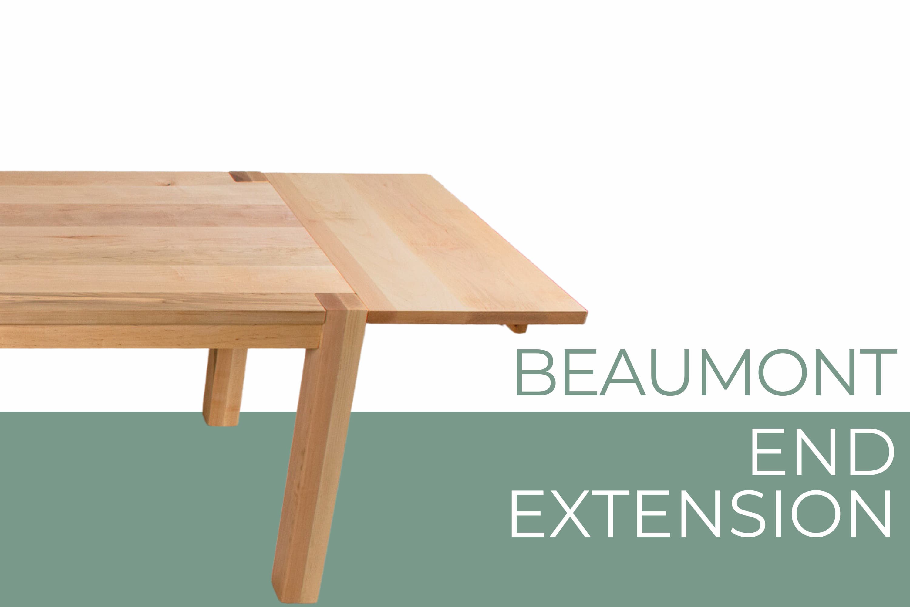 An End Extension table with Exposed Parsons Legs