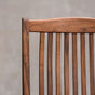 chair back detail on a high back dining chair in Walnut