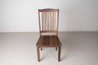 shaker style wood dining chair with spindles and wood seat