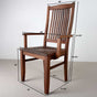 High back walnut chair with marked dimensions 