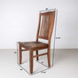Walnut high back chair with marked dimensions