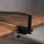 net detail on a custom walnut ping pong table 