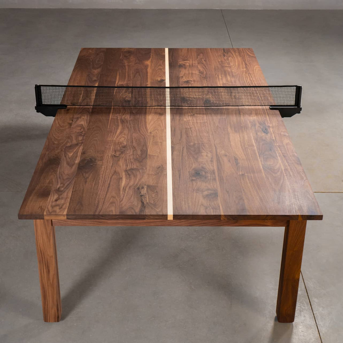 custom walnut ping pong table with net