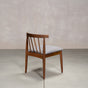 midcentury modern Walnut dining chair with back spindles and Graphite fabric seat