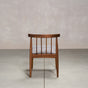 midcentury modern Walnut dining chair with back spindles and Graphite fabric seat