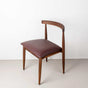Walnut chair with a Wine faux leather seat