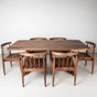 midcentury modern dining set with Walnut dining chairs with Walnut seats