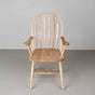 modern farmhouse dining chair with arms in maple finished in Pure D