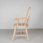 modern farmhouse dining chair with arms in maple finished in Pure D