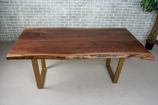 Jasper Live Edge Dining Table on Steel Atlin Legs