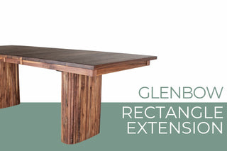 glenbow wood center extension table on fluted wood legs