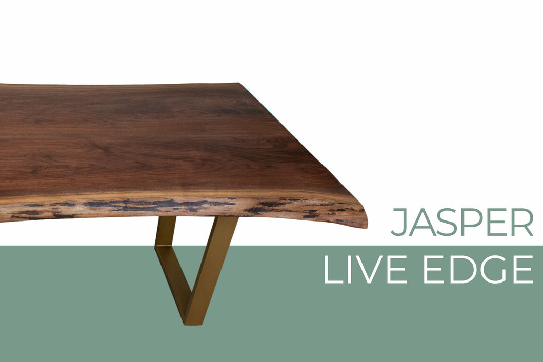 Jasper Live Edge Dining Table on Steel Atlin Legs