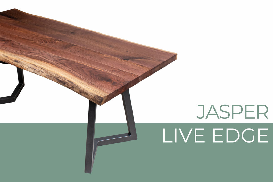 Jasper Live Edge Wood Table on Steel Chandler Legs