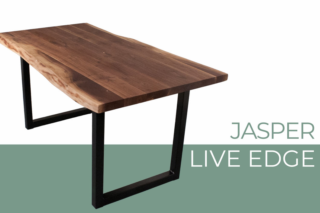 Jasper Live Edge Kitchen Table on Steel Quarry Legs