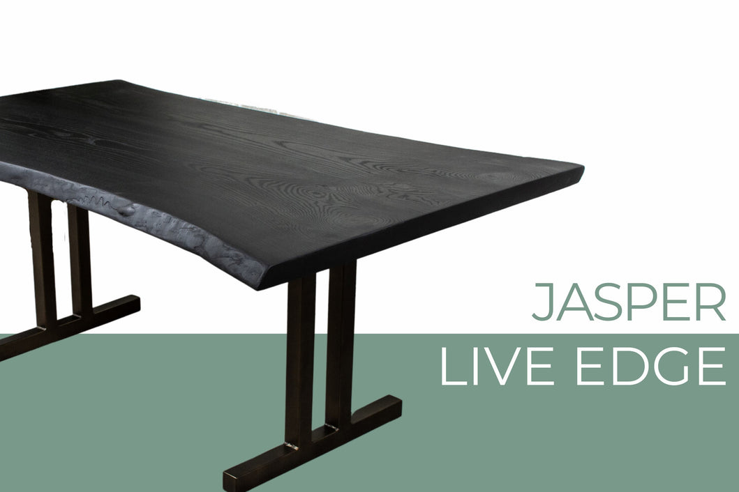 Jasper Live Edge Dining Room Table on Steel Tuttle Legs